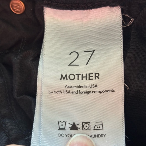 MOTHER High Waisted Rider Women's Black Straight Jeans 27 - Picture 4 of 8